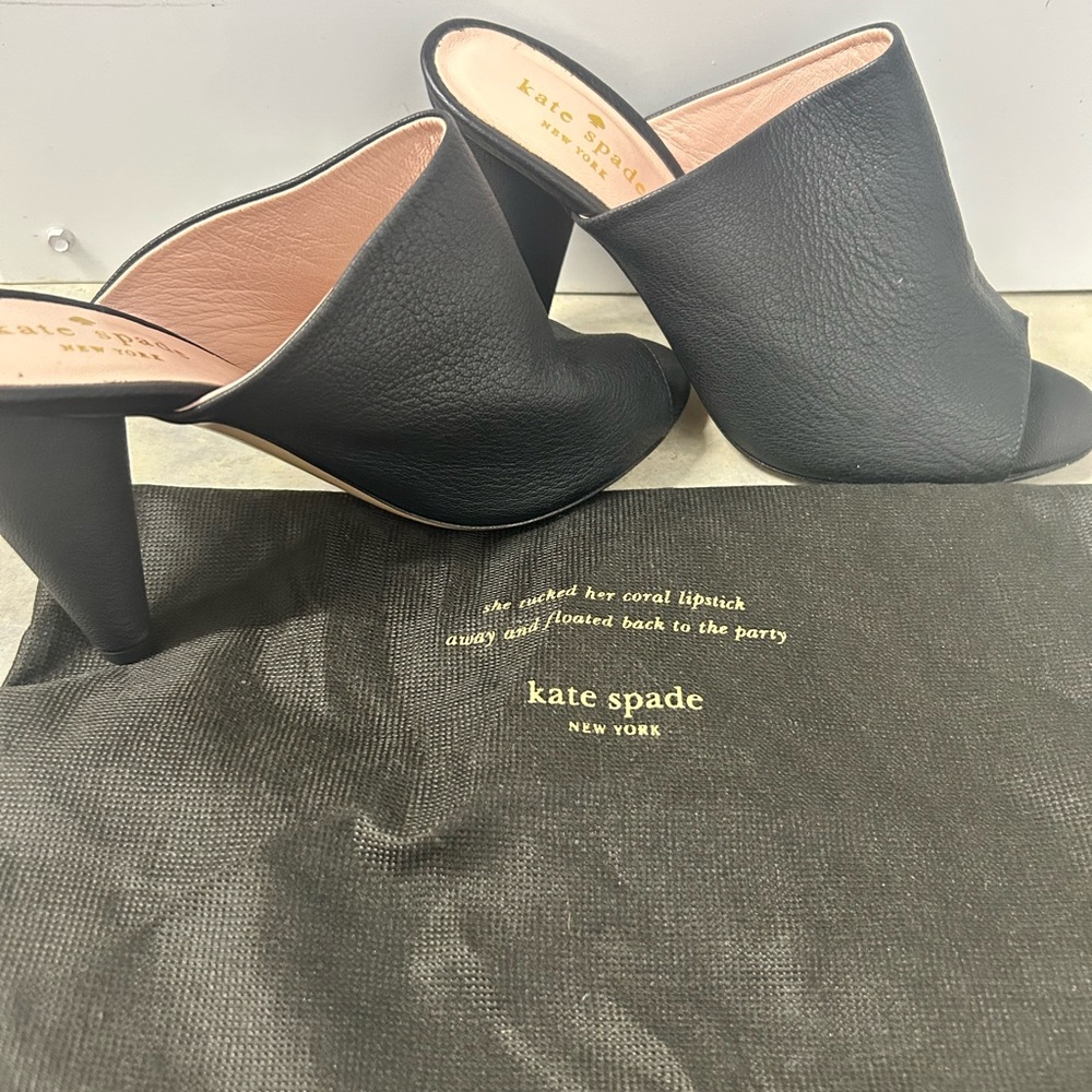 Kate Spade black heel mule